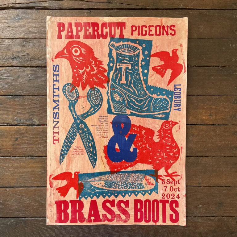 Paper Cut Pigeons & Brass Boots Poster - No.46