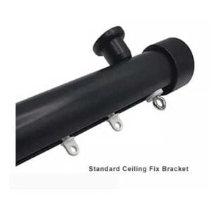 Straight Round Metal Curtain Track - Slate - Image 5