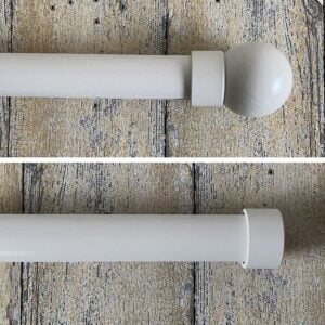Straight Round Metal Curtain Track - Oyster - Image 1
