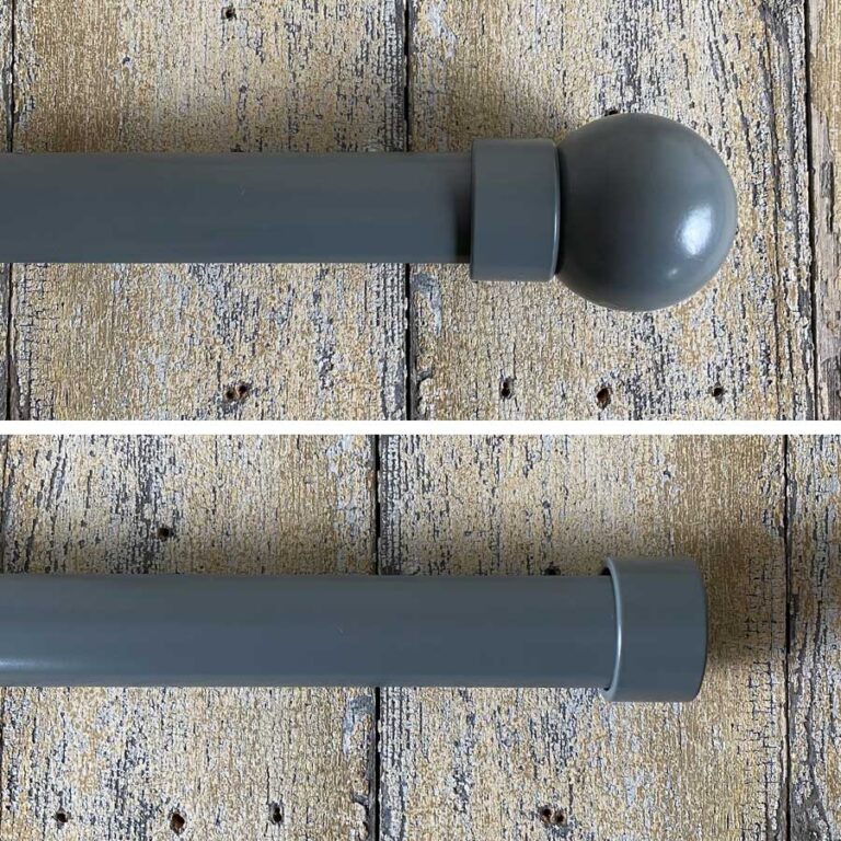 a dark grey curtain track for wide windows