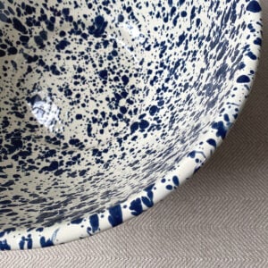 Enamelware Large Salad Bowl - Navy and Cream - Image 3
