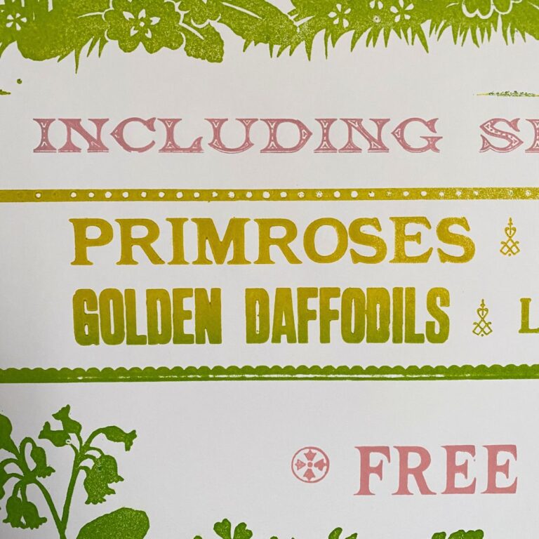Sophie Elm Design Spring Equinox Letterpress poster detail