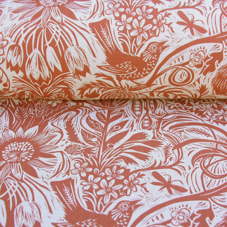 Mark Hearld Squirrel and Sunflower - Brick Red - Image 3