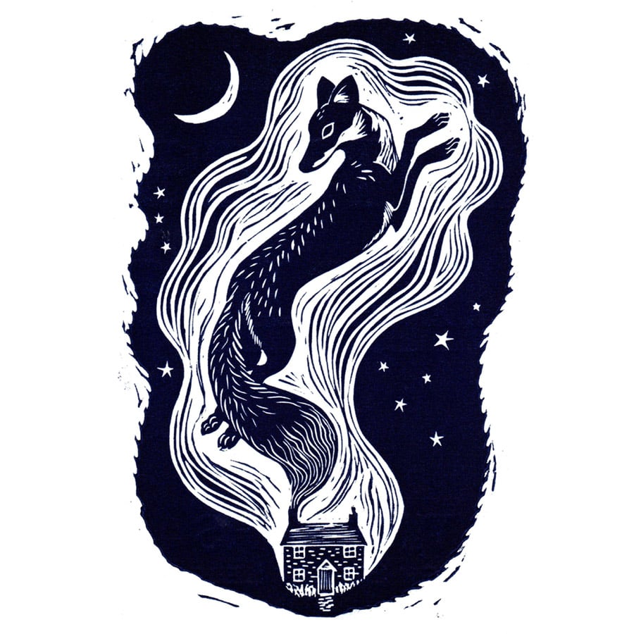 Lines and Lyrics Fox Print by Tamsin Abbott