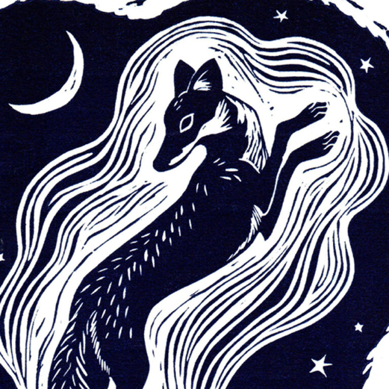 Lines and Lyrics Fox Print by Tamsin  Abbott - Image 4