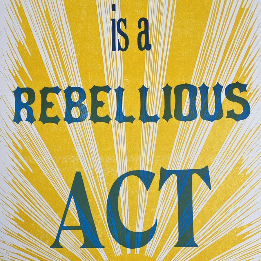 Joy Letterpress Poster by Tamsin  Abbott