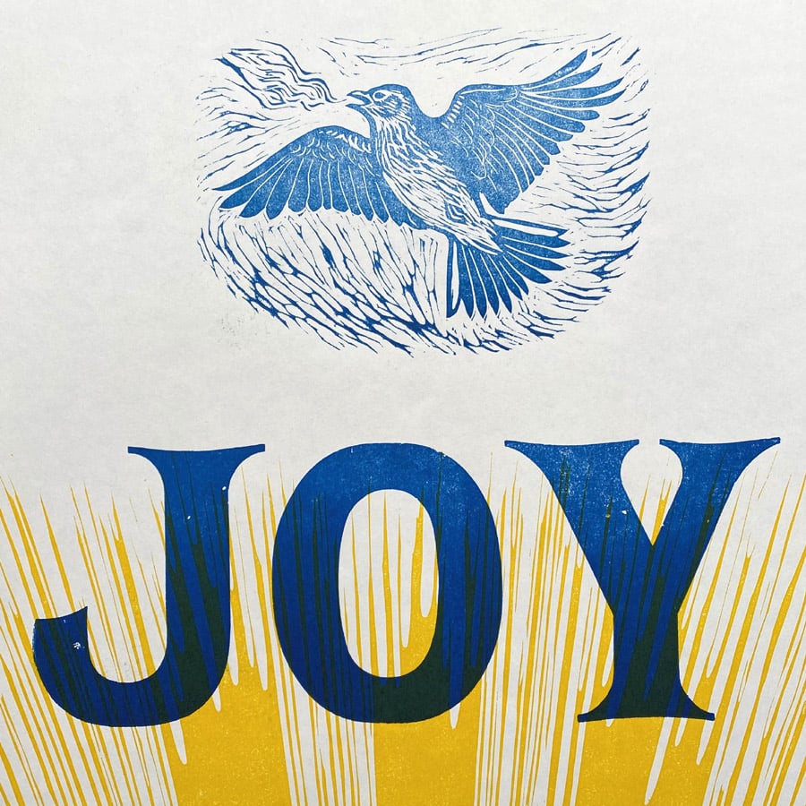 Joy Letterpress Poster by Tamsin  Abbott