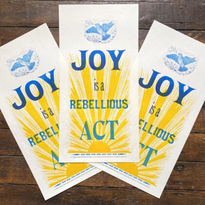 Joy Letterpress Poster by Tamsin  Abbott - Image 5