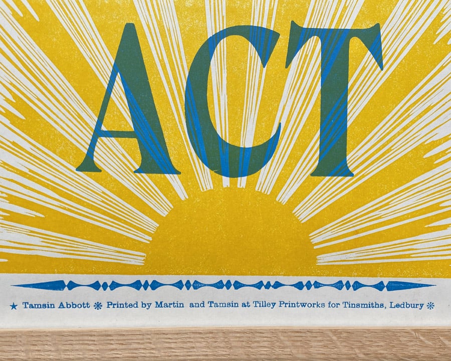 Joy Letterpress Poster by Tamsin  Abbott