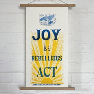 Joy Letterpress Poster by Tamsin  Abbott