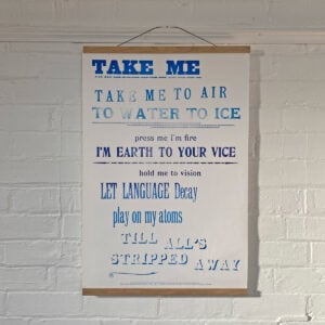 Take Me, Letterpress Poster - Image 1
