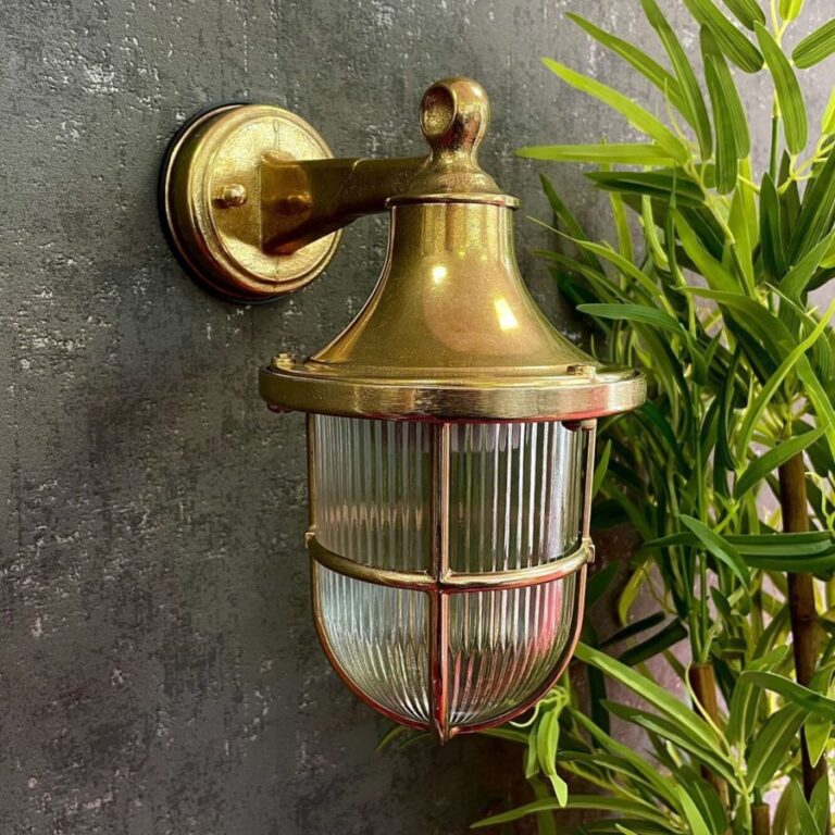Brass Wall Lantern - Antique Finish - Image 7