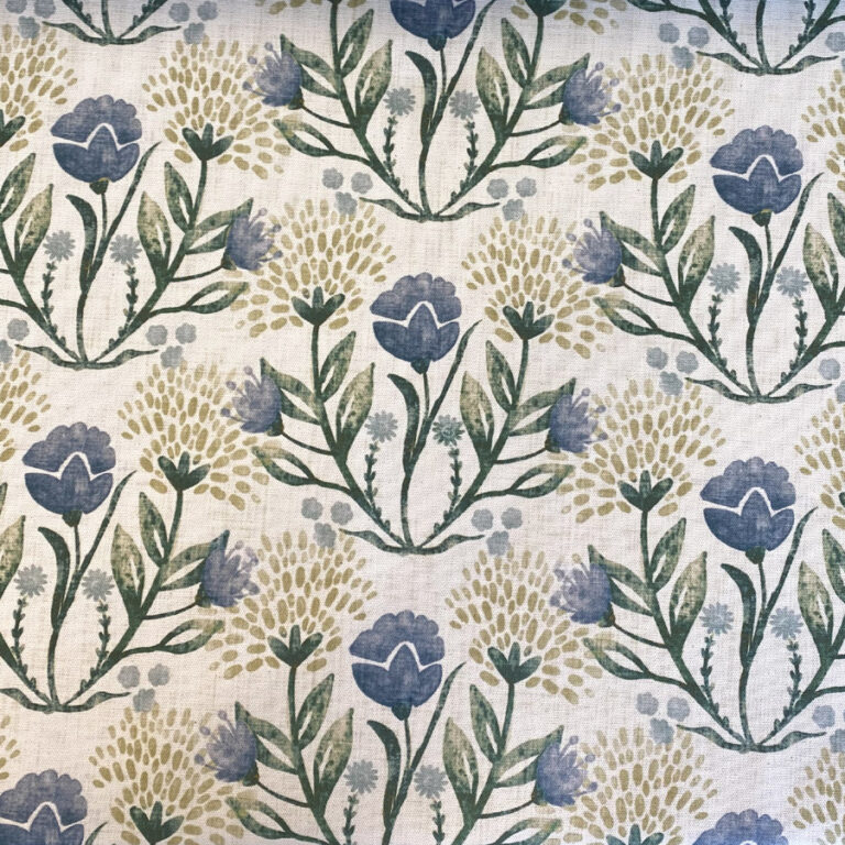 Wild Clover on Ivory - Indigo and Gold - Image 2