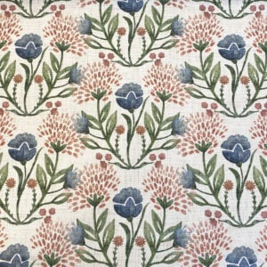 Wild Clover on Ivory - Indigo and Red - Image 2