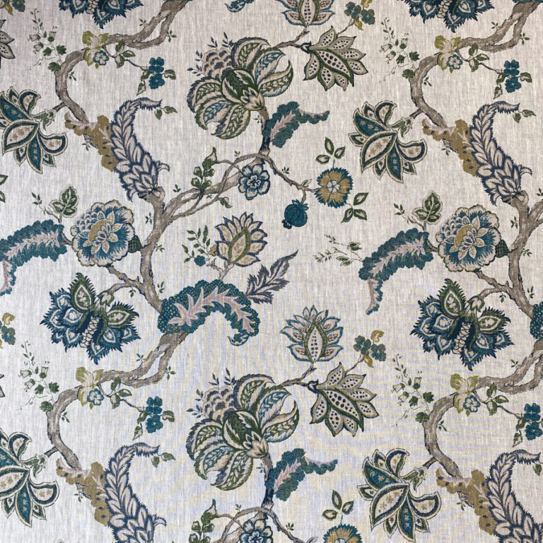 Yasmin Linen - Indigo and Leaf Green - Image 2