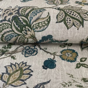 Yasmin Linen - Indigo and Leaf Green - Image 3