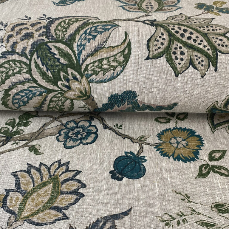 Yasmin Linen - Indigo and Leaf Green - Image 3