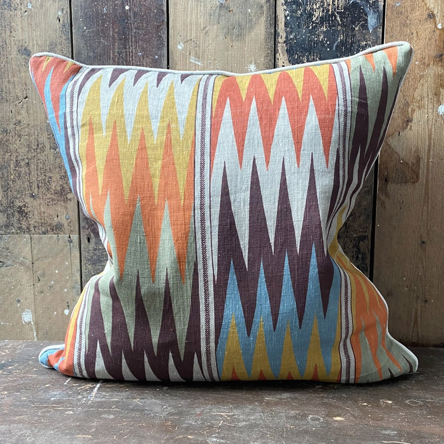 Zhivago Cushion - Sage Green and Mineral Blue