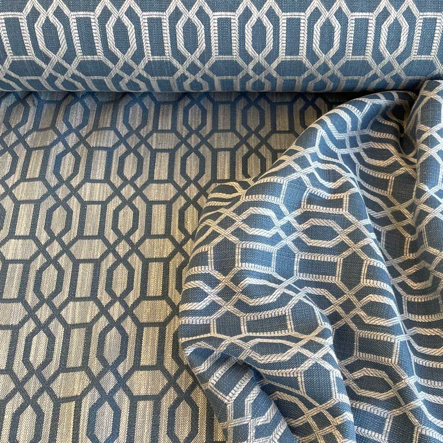 Upholstery Fabric Lattice - Airforce Blue
