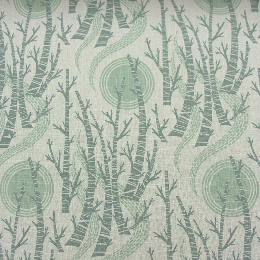 Angie Lewin Birch Tree Sun - Sea Mist and Duck Egg