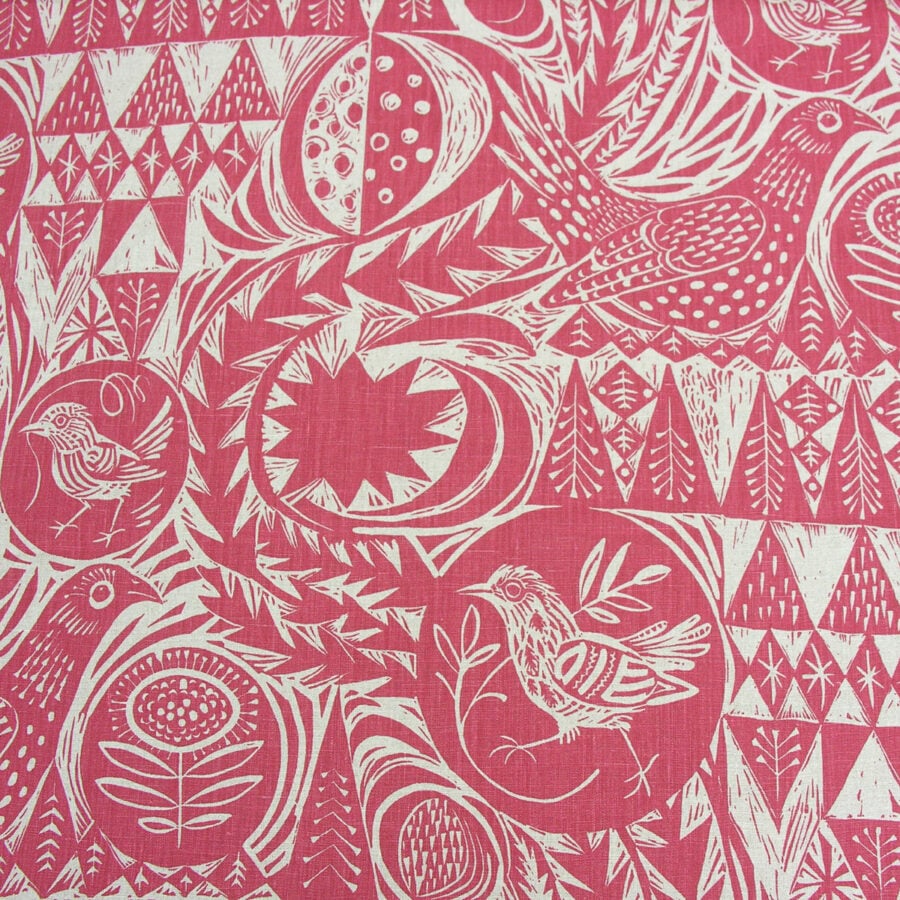 Mark Hearld Bird Garden - Cherry Red