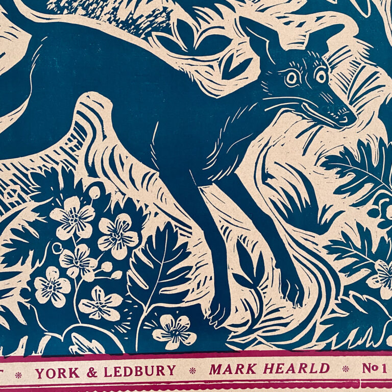 Mark Hearld Papier Dominote - Blue Whippet - Image 3