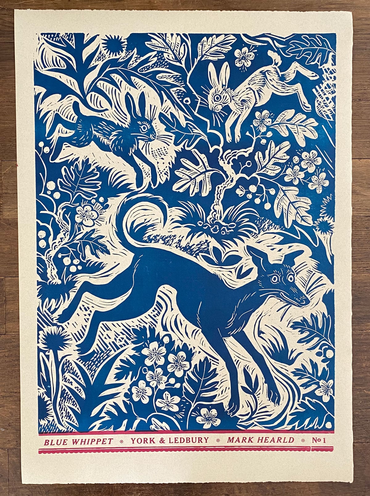 Mark Hearld Papier Dominote - Blue Whippet - Image 2