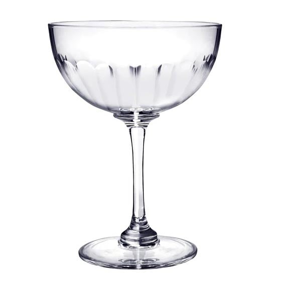 Pair of Crystal Champagne Saucers - Lens Design