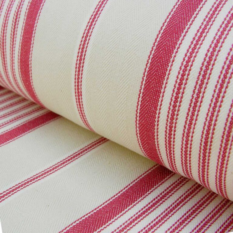 French Ticking Fabric in red