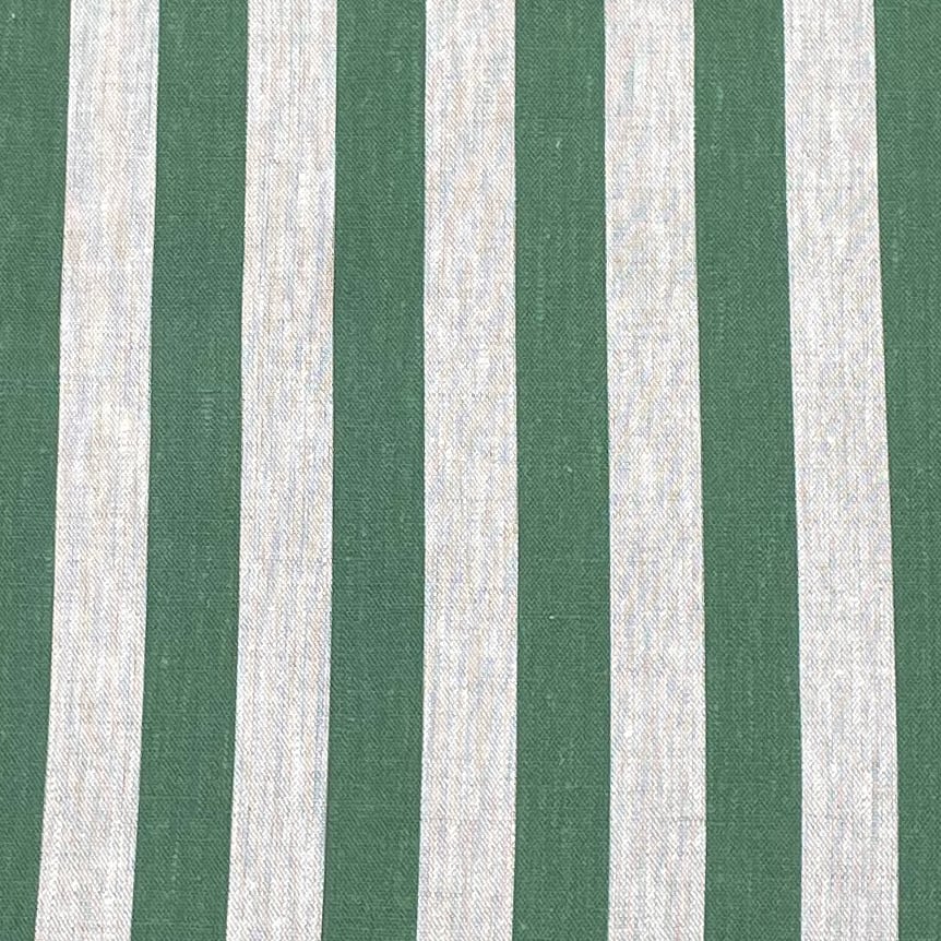 Beta Linen Stripe - Dark Green