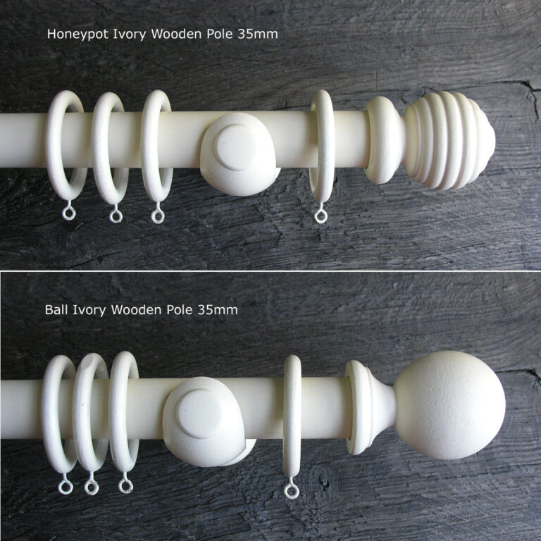 35mm Painted Curtain Pole Set - Ivory