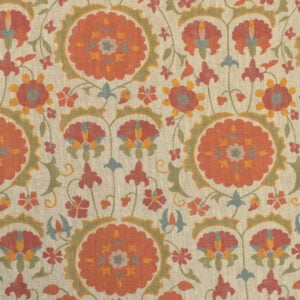 Karabair Linen - Orange, Sage and Ochre - Image 2