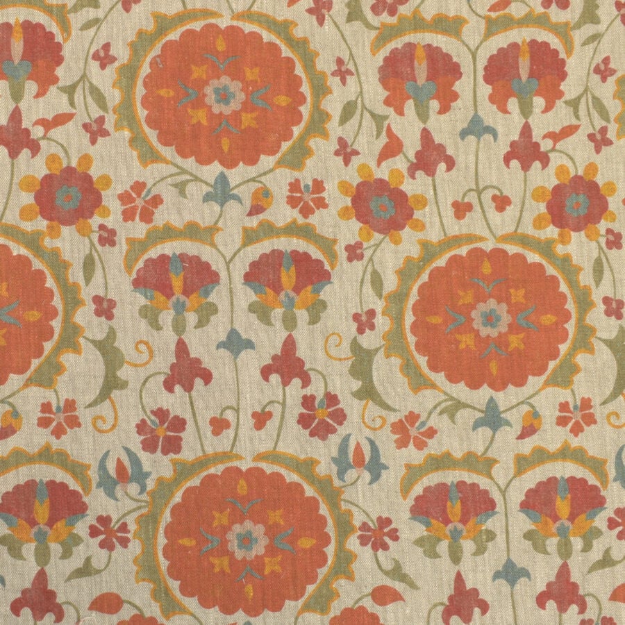 Karabair Linen - Orange, Sage and Ochre