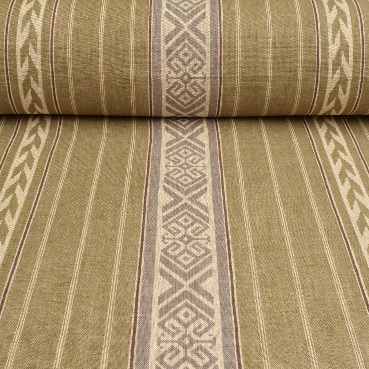 Kolomyya Linen Stripe - Sage - Image 3
