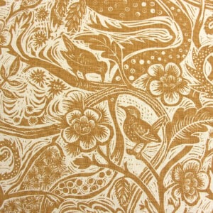 Mark Hearld Wren - Ochre Heavyweight Linen - Image 2