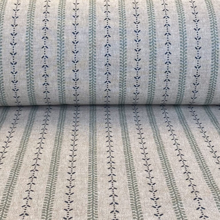 Maya Stripe Natural - Seagreen and Indigo - Image 3