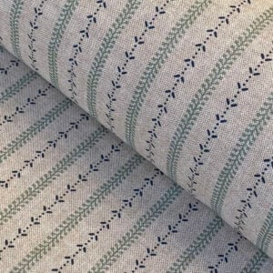 Maya Stripe Natural - Seagreen and Indigo