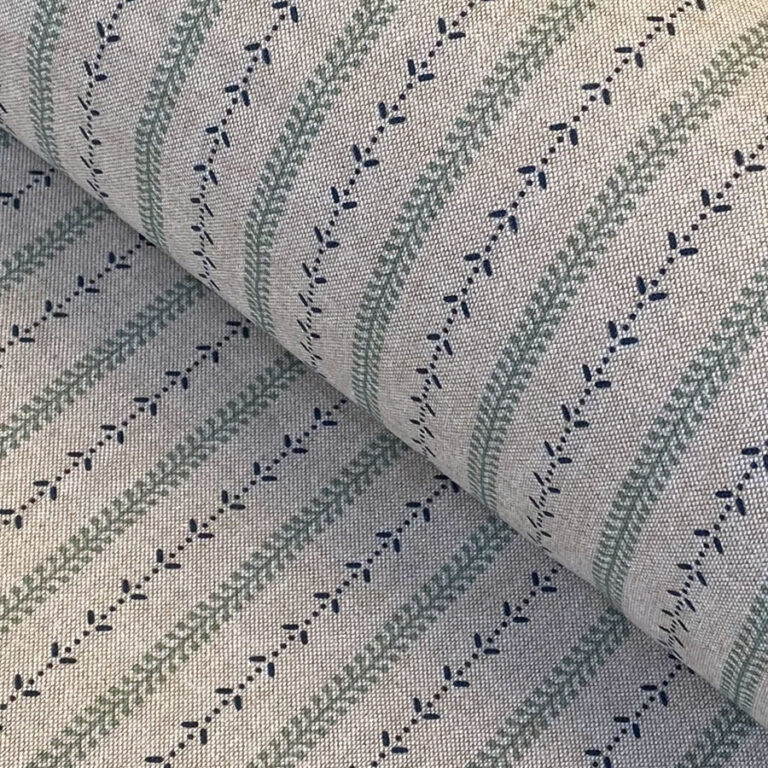 Maya Stripe Natural - Seagreen and Indigo