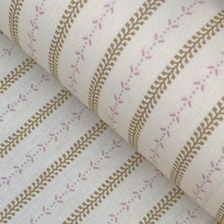 Maya Stripe Ivory - Soft Gold and Pink