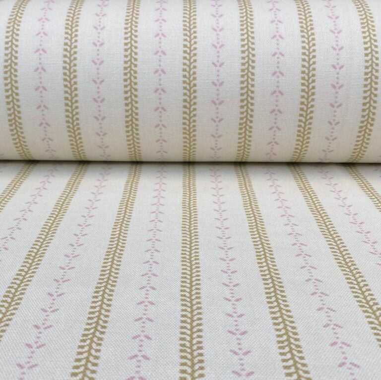 Maya Stripe Ivory - Soft Gold and Pink - Image 3