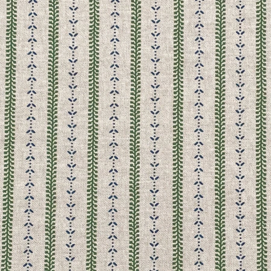 Maya Stripe Natural - Leaf Green and Indigo