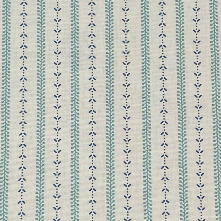 Maya Stripe Ivory - Seagreen and Indigo - Image 2