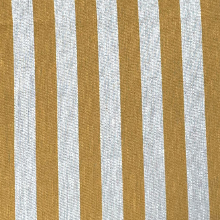 Beta Linen Stripe - Ochre - Image 2