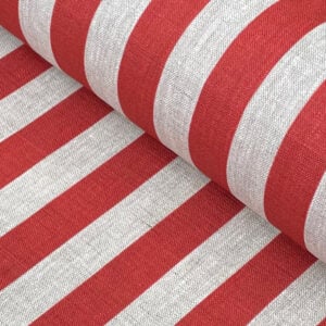 Beta Linen Stripe - Red