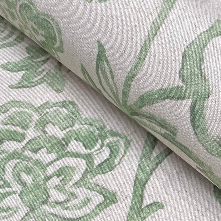 Extra wide fabric with green design