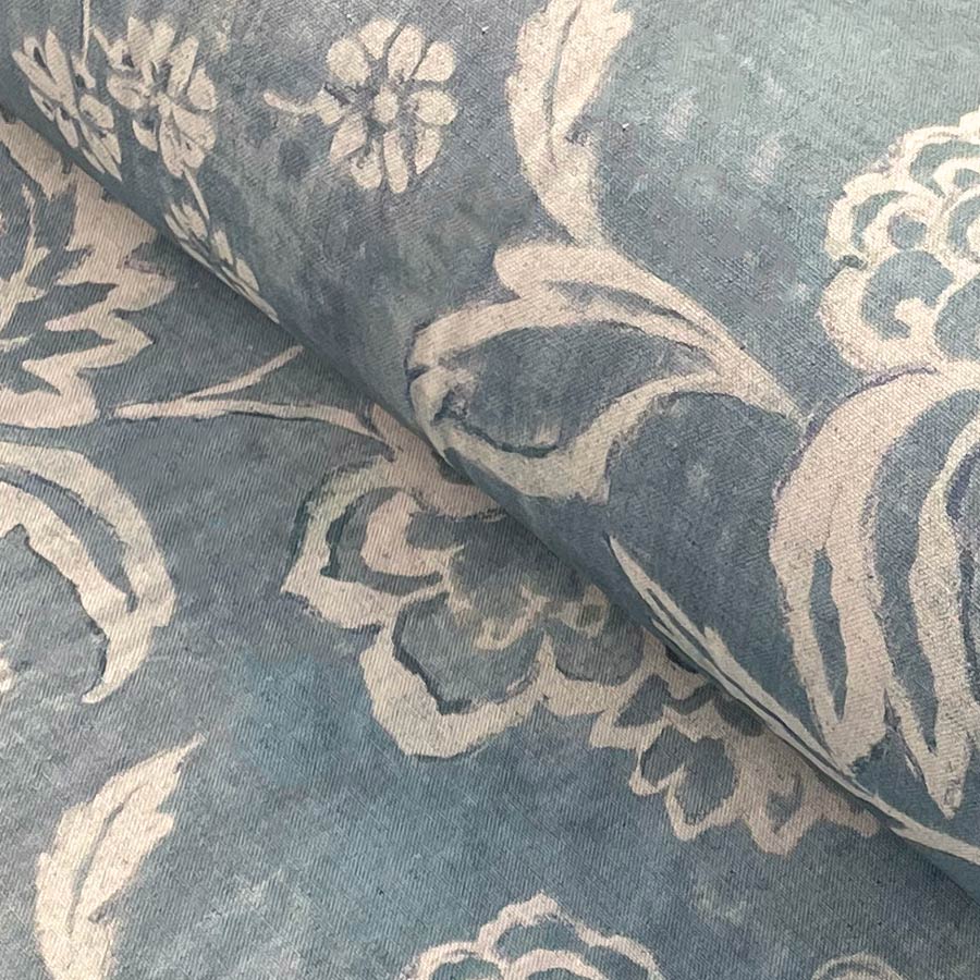 Extra Wide Fabric with blue design