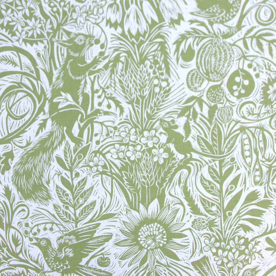 Mark Hearld Squirrel and Sunflower - Olive Green