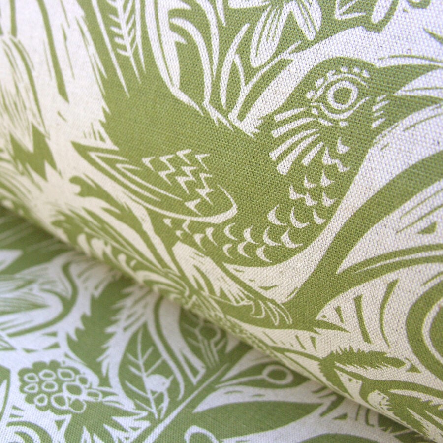 Mark Hearld Squirrel and Sunflower - Olive Green