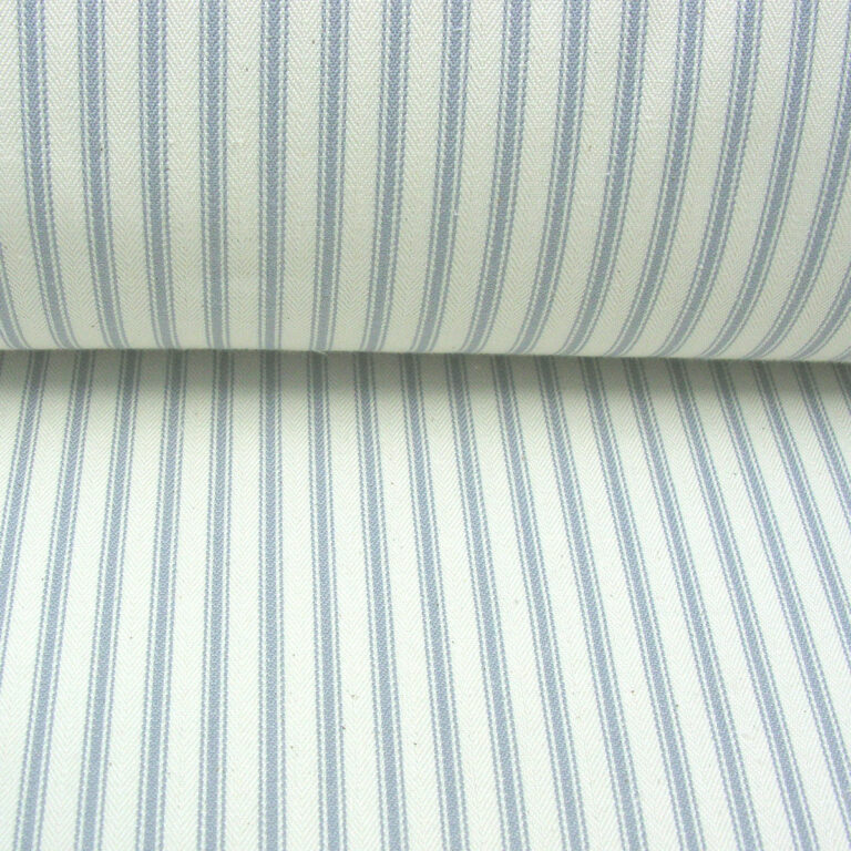 Ticking Fabric - Silver Grey - Image 3