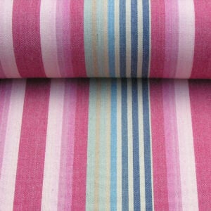 Vintage Ticking Fabric, raspberry ticking striped fabric
